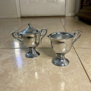 Stainless Steel Vintage Cream & Sugar Serving Set